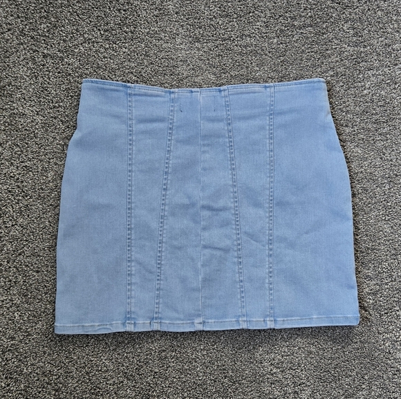 Free People Layla Zip Denim Mini Skirt NWT size 12 - Picture 3 of 10